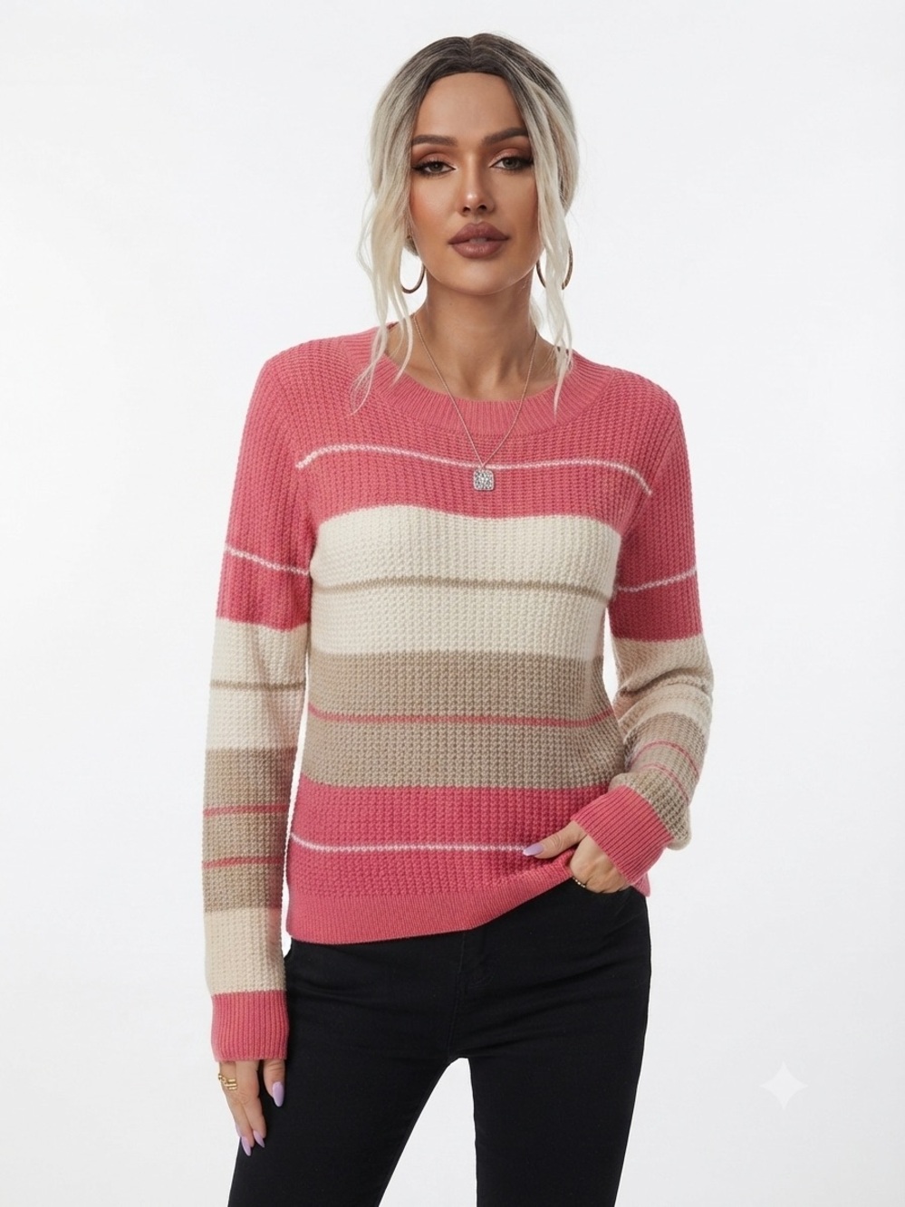 Devon Colorblock Multicolor Striped Sweater